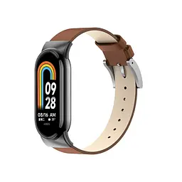 Шкіряний ремінець для XiaomiBand 8 Молочно-коричневий