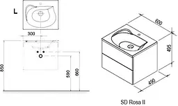 Тумба під умивальник Ravak SD 600 Rosa II Білий X000000924 - мініатюра 3