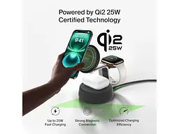 Бездротовий зарядний пристрій Belkin UltraCharge Pro 3-in-1 Magnetic 25 W Charcoal (WIZ040KQCH) - мініатюра 10