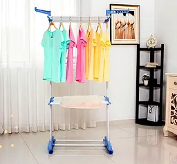 Сушарка для речей Складна сушарка для білизни Garment Rack With Wheels - мініатюра 2