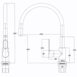 Змішувач для кухні Globus Lux Dolly GLD-0203LR-BL - мініатюра 6