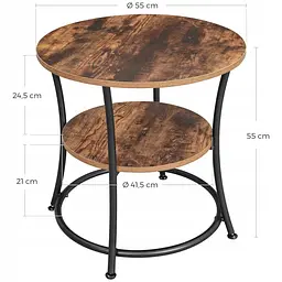 Журнальний столик Leobert Vasagle 55 x 55 x 55см в стилі Loft - мініатюра 4