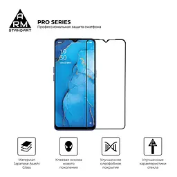 Захисне скло на OPPO Reno 3 з олеофобним покриттям, Pro, повне проклеювання, антистатичний і пиловідштовхуючий шар, 9H, самоклеючеся, 2.5D, на весь екран, антистатичний клей, ArmorStandart (ARM56651) - мініатюра 2