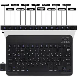 Бездротовий комплект Primo NB01 Bluetooth клавіатура і мишка Black - мініатюра 2