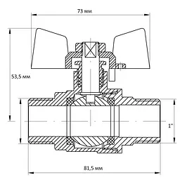 Кран кульовий Koer 1" Шшм (KR.219) KR0159 - мініатюра 2