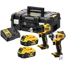 Набір із двох акумуляторних інструментів безщіткових DeWalt акб 2х4 А/год ЗП кейс 6.5 кг