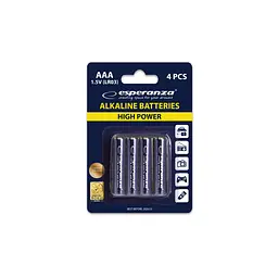 Батарейка Esperanza AAA LR03 Alkaline x 4 (EZB102) - мініатюра 2