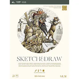 Блок Muse Sketch&Draw на склейці 18x24 см 50 аркушів в асортименті (PB-GB-050-081) - мініатюра 2