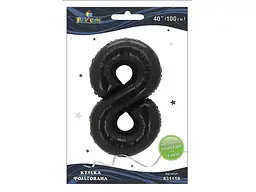 Кулька фольгована цифра PELICAN 40 (100 см) 1 8 чорна