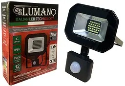 Led прожектор з датчиком 20Вт LU-TURBO-S20 6500K IP65 LUMANO