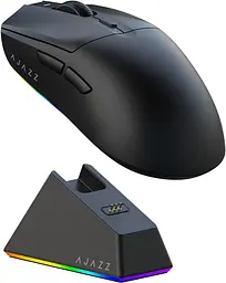 Мышка беспроводная AJAZZ AJ139 V2 MC Мышь компьютерная с Зарядной док-станцией / 2.4G / Bluetooth / USB Black (19578)