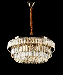 Золота кришталева світлодіодна люстра Splendid Ray L1195/600/8+LED (SGD), 60 см на 8 ламп E14 з дистанційним керуванням - мініатюра 3