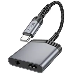 Перехідник Hoco LS 39 Type-C to Type-C + 3.5 mm Metal gray - мініатюра 3