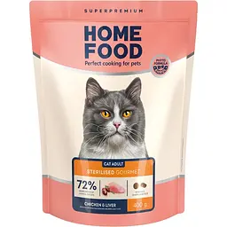Сухий корм для вибагливих котів Home Food Adult Chicken&Liver 400 г