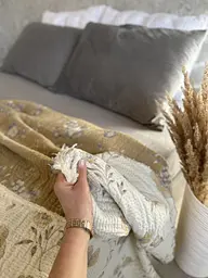 Плед двосторонній мусліновий євро L&M Home Textiles 20295 200х220 см бежевий - мініатюра 3