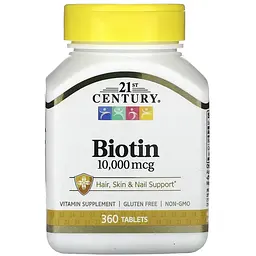 Біотин 21st Century Biotin 10000 мкг 360 таблеток