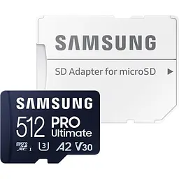 Карта пам'яті Samsung microSDXC 512GB Class 10 UHS-I U3 V30 A2 PRO Ultimate + SD Adapter [MB-MY512SA] [112858]