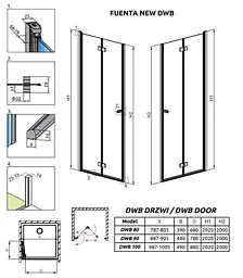 Душові двері Radaway Fuenta New DWB 80 см 384075-01-01L - мініатюра 3