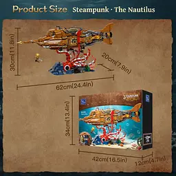 Конструктор Pantasy Steampunk- Наутілус (85029) - мініатюра 8