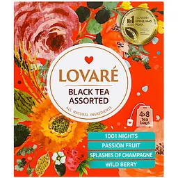Чай чорний Lovare Assorted 4 види 64 г (32 шт. х 2 г) (881157) - мініатюра 3