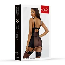 Комплект плаття і трусики - Set dress and thongs 110836, black S - мініатюра 3