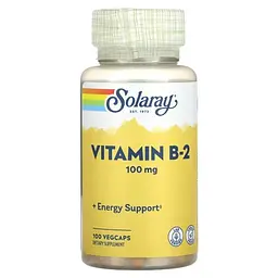 Рибофлавин (В-2) Vitamin B-2 100 mg 100 капсул Solaray vit0005009