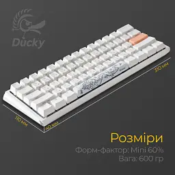 Клавіатура Ducky One 3 Mini Cherry MX Red RGB White (DKON2161ST-RUAPXPWWWSC1) UA [125719] - мініатюра 7