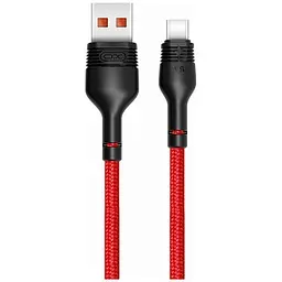 Кабель швидкісний 5 А XO NB55 USB - type-C 1 м 5A червоний - мініатюра 1