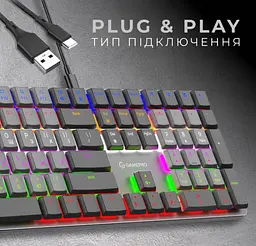 Клавіатура ігрова механічна GamePro GPMK-145R USB Outemu Red Swich Low Profile Dark Gray - мініатюра 6
