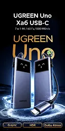 USB-C хаб UGREEN Uno CM888 7-в-1 HDMI 4K 60 Гц 2K 120 Гц 1080p 120 Гц 2×USB-A 3.0 и USB-C 3.0 до 5 Гбит/с USB-A 2.0 до 480 Мбит/с RJ45 до 1000 Мбит/с вход USB-C PD 3.0 до 100 Вт сквозная зарядка до 85 Вт HDMI требует USB-C с DisplayPort Alt Mode зарядка требует поддержки приёма USB PD дублирование/расширение HDR Dolby Atmos без драйверов Nintendo Switch Steam Deck ROG Ally Lenovo Legion Go кабель 0,2 м сине-серый с чёрными акцентами (45155) - миниатюра 12