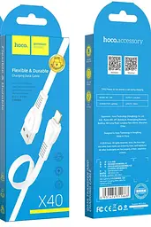 Кабель Hoco X40 Noah charging data cable for Lightning White - мініатюра 2