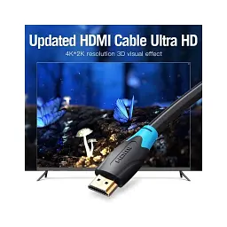 Кабель мультимедійний HDMI M to HDMI M 2.0m 4K60Hz black Vention (AAGBH) - мініатюра 3