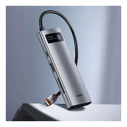 Порт-реплікатор Baseus 7-in-1 Metal Gleam Series Type-C to HDMI+USB+SD/TF Docking Station (WKWG020113) - мініатюра 12