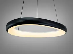 Сучасна підвісна LED люстра кільце для кухні Diasha 0472A BK чорна 54 см 36W регульована за висотою - мініатюра 2