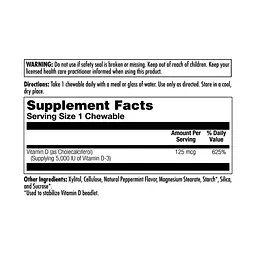 Вітамін Д-3 KAL D-3 5000 IU 125 mcg 60 chewables - мініатюра 2
