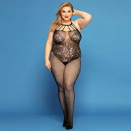 Сітчастий бодистокінг JSY «Відверта Мадлен» Plus Size, Black