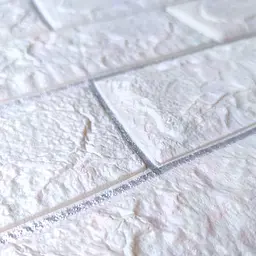 Самоклеюча декоративна 3D панель 3D Loft під білу матову цеглу зі сріблом 700x770x7 мм - мініатюра 3