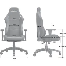 Крісло ігрове Anda Seat Luna Size L Black Fabric (AD18-44-B-F) - мініатюра 10