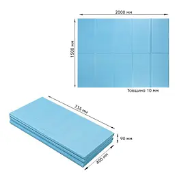 Дитячий складний термокилимок Sticker Wall однотонний 2000х1500х10мм Блакитний 297 SW-00001190 - мініатюра 2