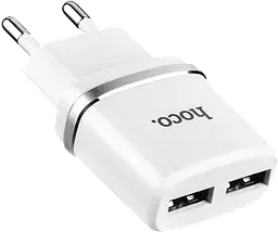 Блок живлення 2 USB-порти + Юсб кабель micro Hoco C12 набір білий 6957531047773 - мініатюра 5