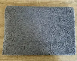 Простирадло махрове жакардове Parisa Home 150х200 щільність 400 г/м2 сіре - мініатюра 2