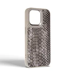 Кожаный чехол для Apple iPhone 14 Pro Max, Harder Lizard, серый, термополиуретан ТПУ + экокожа с имитацией кожи ящерицы, панель, защита корпуса, противоударный, микрофибра, рамка вокруг камеры, защита всего корпуса, (ARM76884) - мініатюра 2