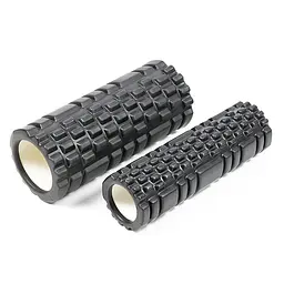 Масажний ролик EasyFit Grid Roller Double 33 см Чорний - мініатюра 2