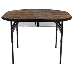 Складний стіл Bo-Camp Woodbine Oval 100x70 cm Black/Wood look (1404185), Коричневий - мініатюра 2