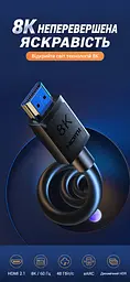 Кабель HDMI UGREEN HD175 2.1 8K 60 Гц 1 м чорний (45430) - мініатюра 3