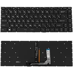 Клавіатура для ноутбука MSI (GS65) rus чорний без фрейма підсвічування клавіш