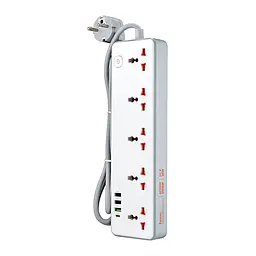 Мережевий фільтрі Hoco AC14A Rico 5-position socket (PD30W/1C3A) (EU) White