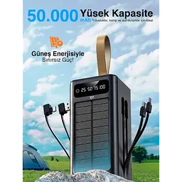 Power Bank 7GO GPW-01, ємність 50000 mAh, сонячна зарядка, швидка зарядка PD 22.5 W - мініатюра 2