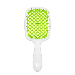 Щітка для волосся масажна продувна Superbrush Plus Hollow Comb прямокутна, Чорна з рожевим