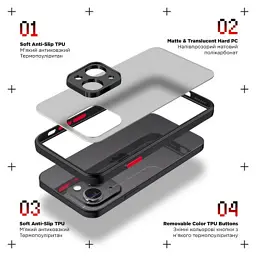 Чохол до мобільного телефона Armorstandart Frosted Matte Xiaomi Redmi Note 13 5G Black (ARM71881) - мініатюра 2
